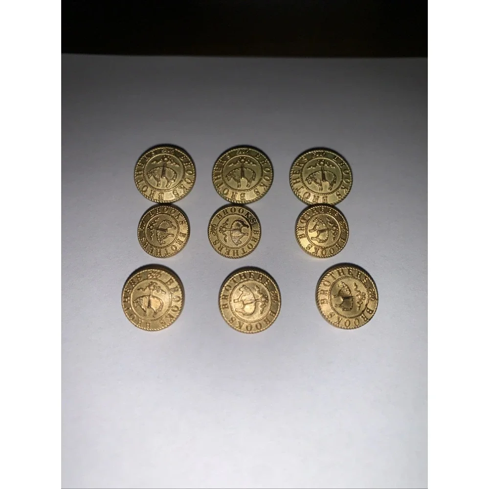 9 Brooks Brothers 346 Golden Fleece Metal Blazer Buttons Sheep Logo Front Sleeve